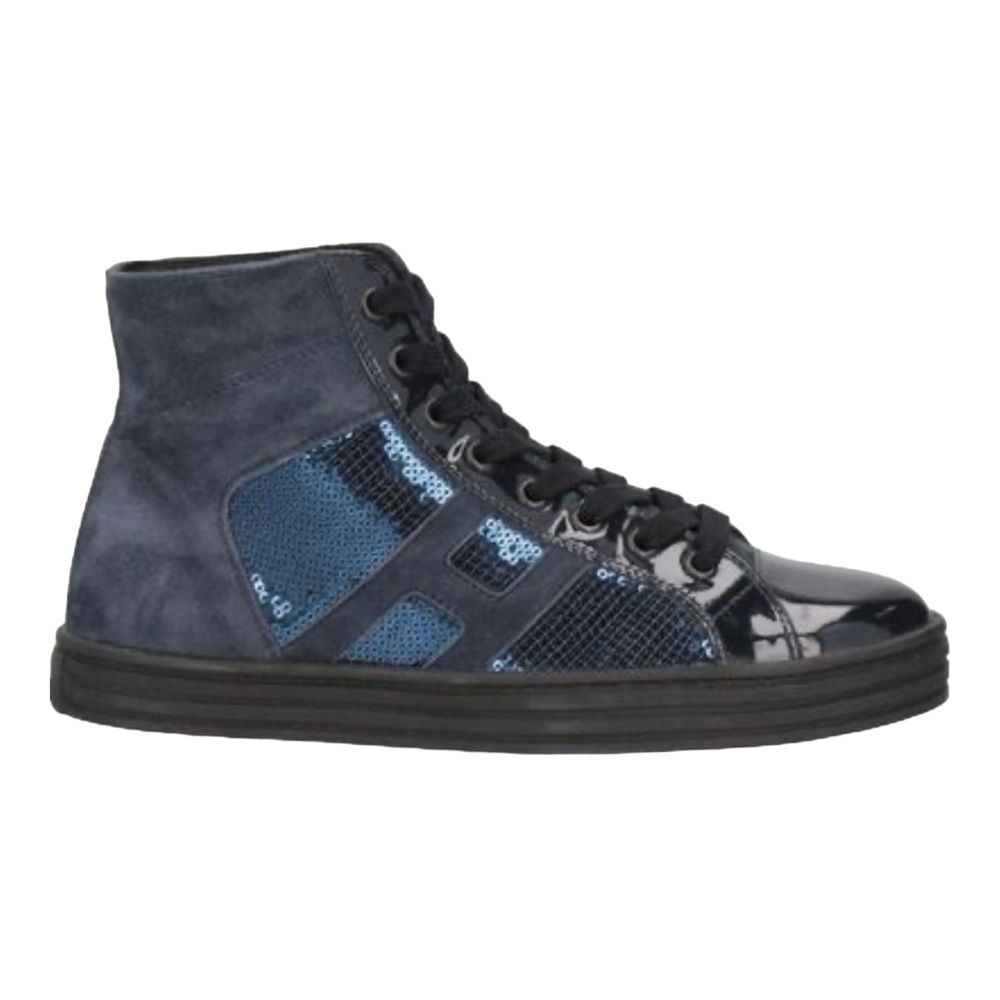 NWOT Hogan Rebel Blue Suede high top sneakers size 7